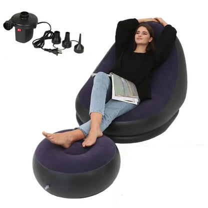 Inflatable Air Mattress Lazy Sofa & Ottoman