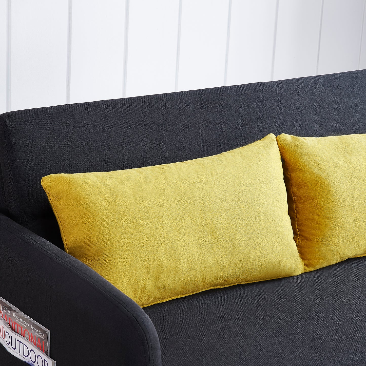 Twins Sofa Bed - Black Fabric