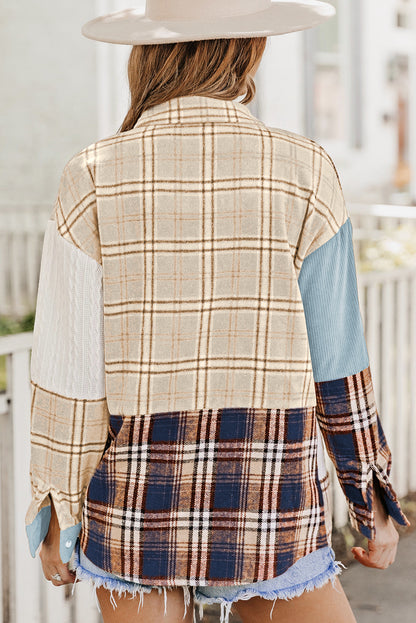 Plaid Color Block Shacket