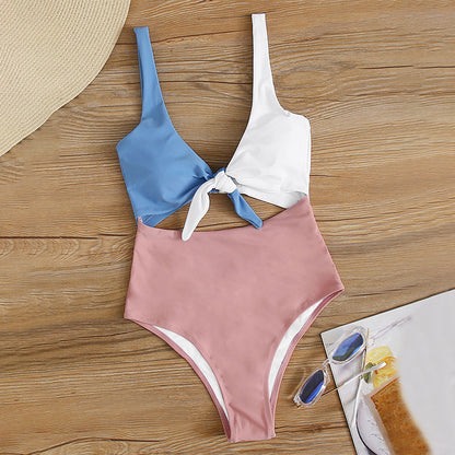 Color Block One-Piece Bikini