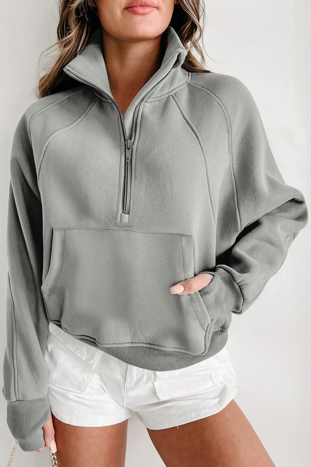 Fleece Lined Thumbhole Sweatshirt