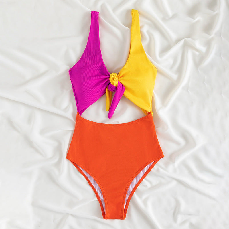 Color Block One-Piece Bikini