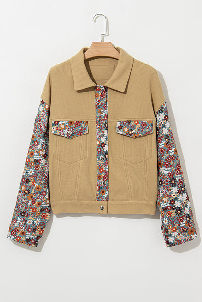 Waffle Knit Floral Jacket