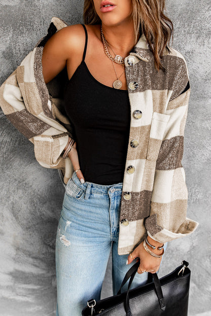 Plaid Color Block Jacket