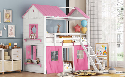 Twin Size Bunk House Bed