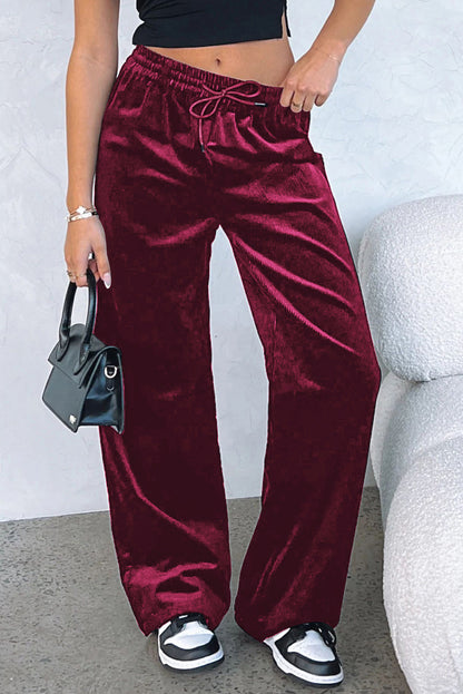 Drawstring Wide Leg Pants