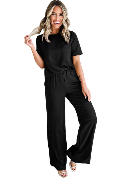 2pcs Wide Leg Pants Set