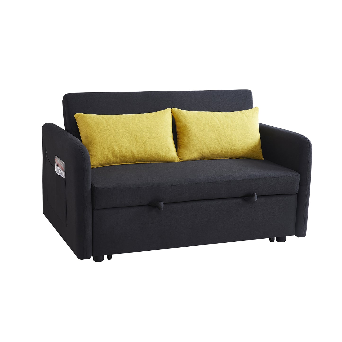 Twins Sofa Bed - Black Fabric