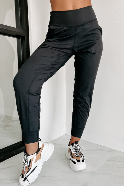 Exposed Seam High Waist Joggers