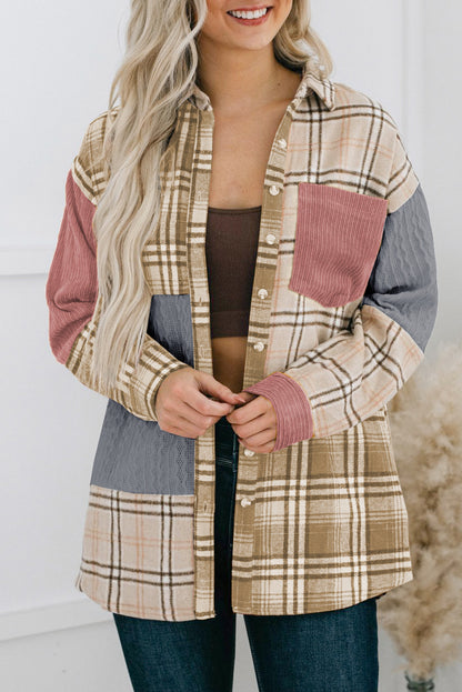 Plaid Color Block Shacket