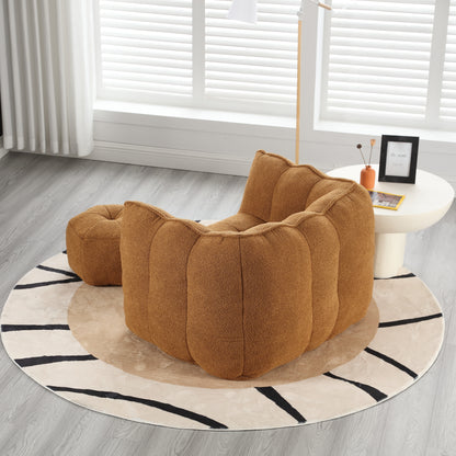 Soft Bean Bag Chair with High Resilient Foam(Chips)for living room and bedroom Comfortable Square Lazy Sofa with Footstool