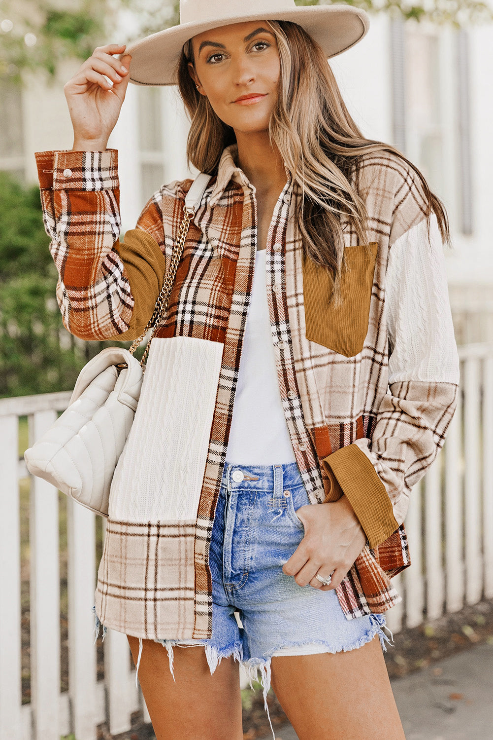 Plaid Color Block Shacket