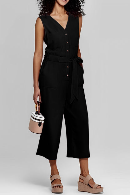 Sleeveless Cropped Jumpsuit