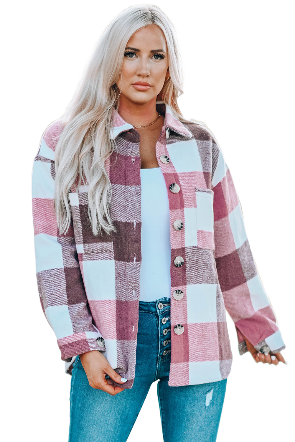 Plaid Color Block Jacket