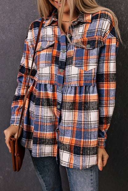 Multicolor Plaid Ruffled Shacket