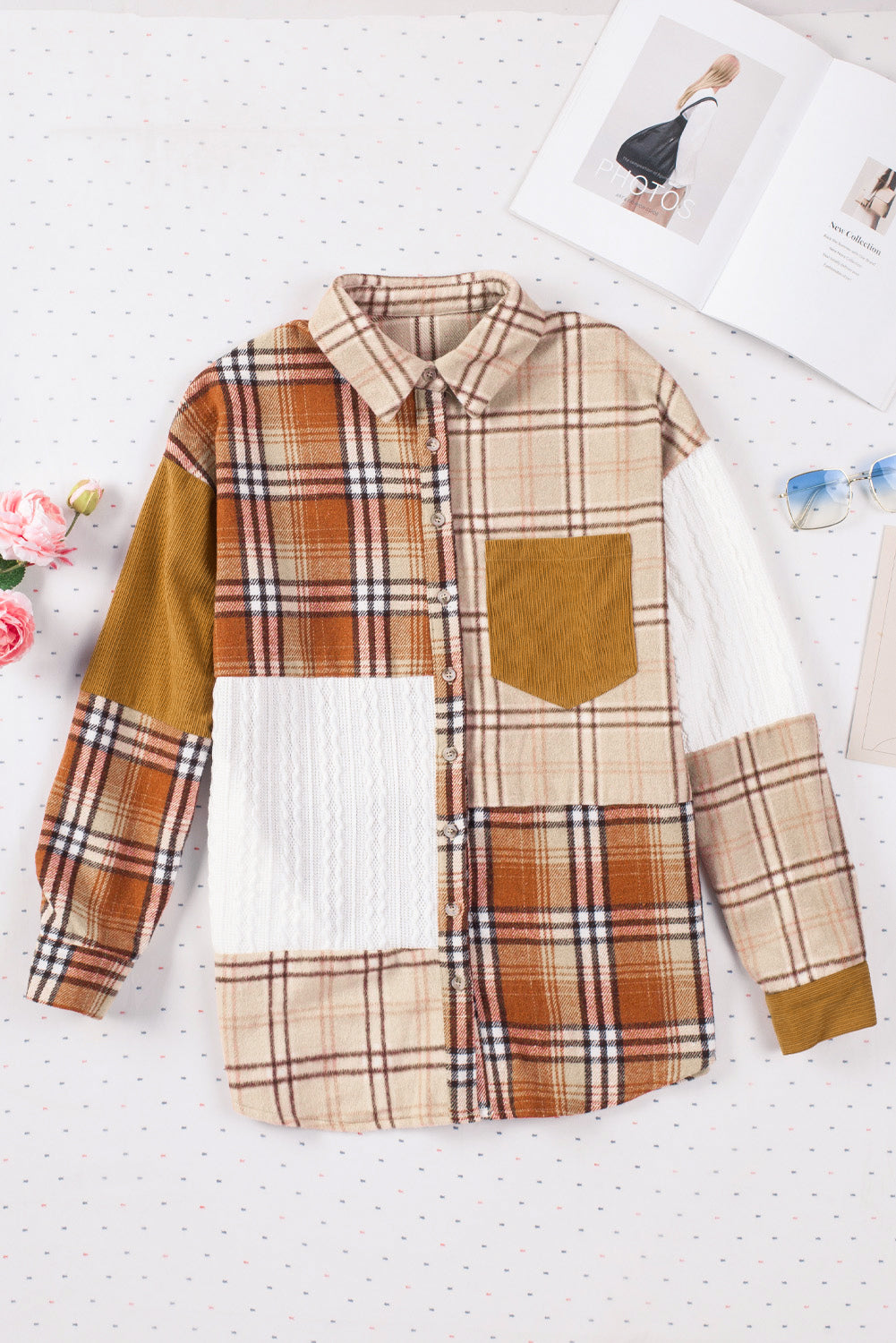 Plaid Color Block Shacket