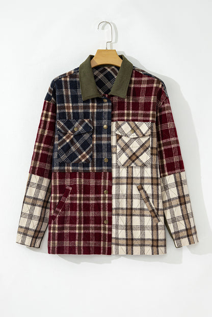 Plaid Patchwork Retro Shacket