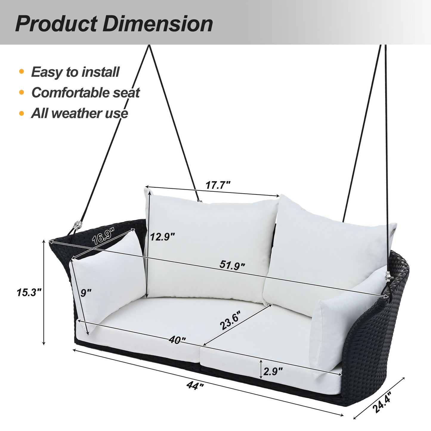 51.9" Swinging 2-Seater