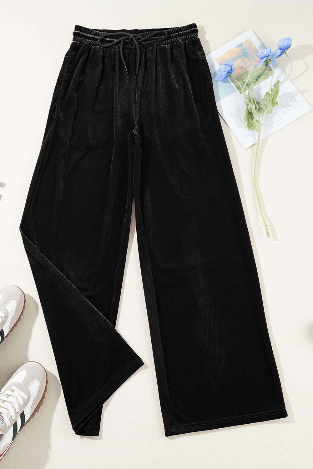 Drawstring Wide Leg Pants