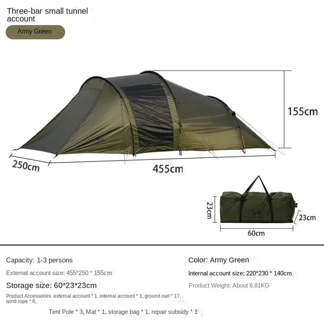 Tunnel Outdoor Camping Family Tent