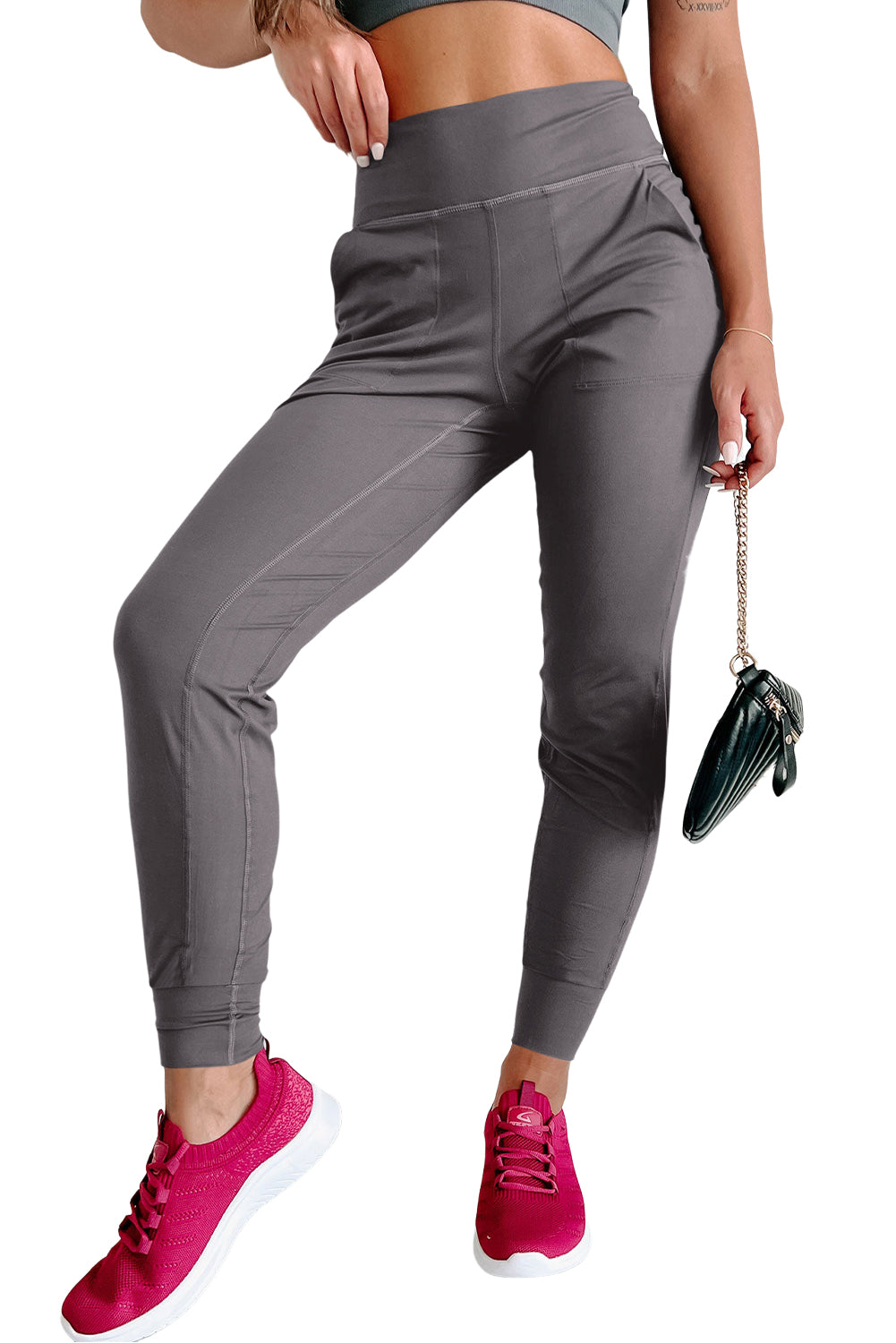 Exposed Seam High Waist Joggers