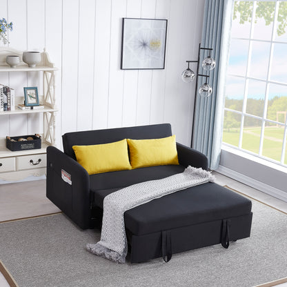 Twins Sofa Bed - Black Fabric