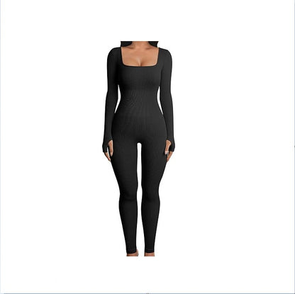 Ribbed Long Sleeved Jumpsuit