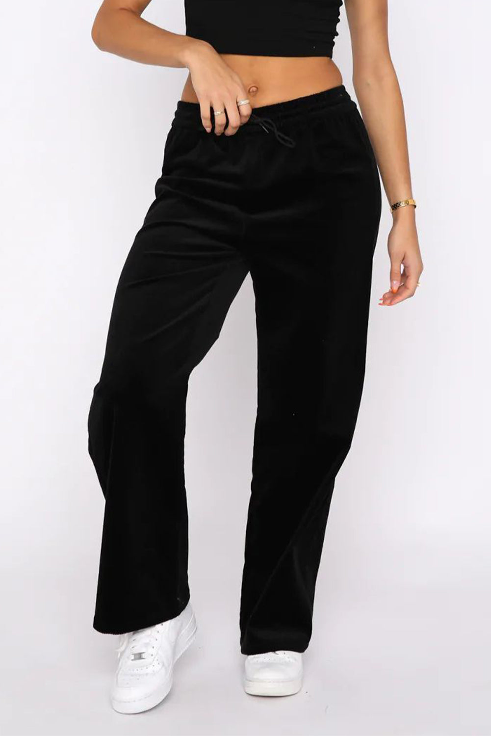 Drawstring Wide Leg Pants