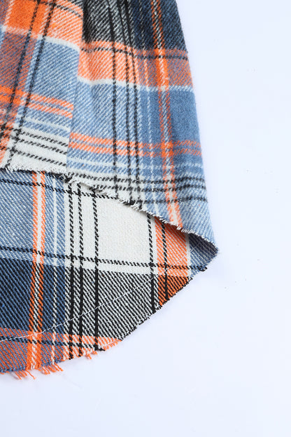 Multicolor Plaid Ruffled Shacket