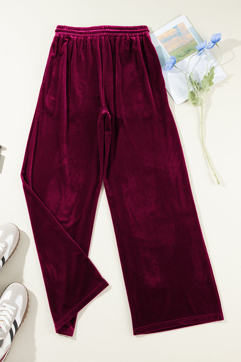 Drawstring Wide Leg Pants