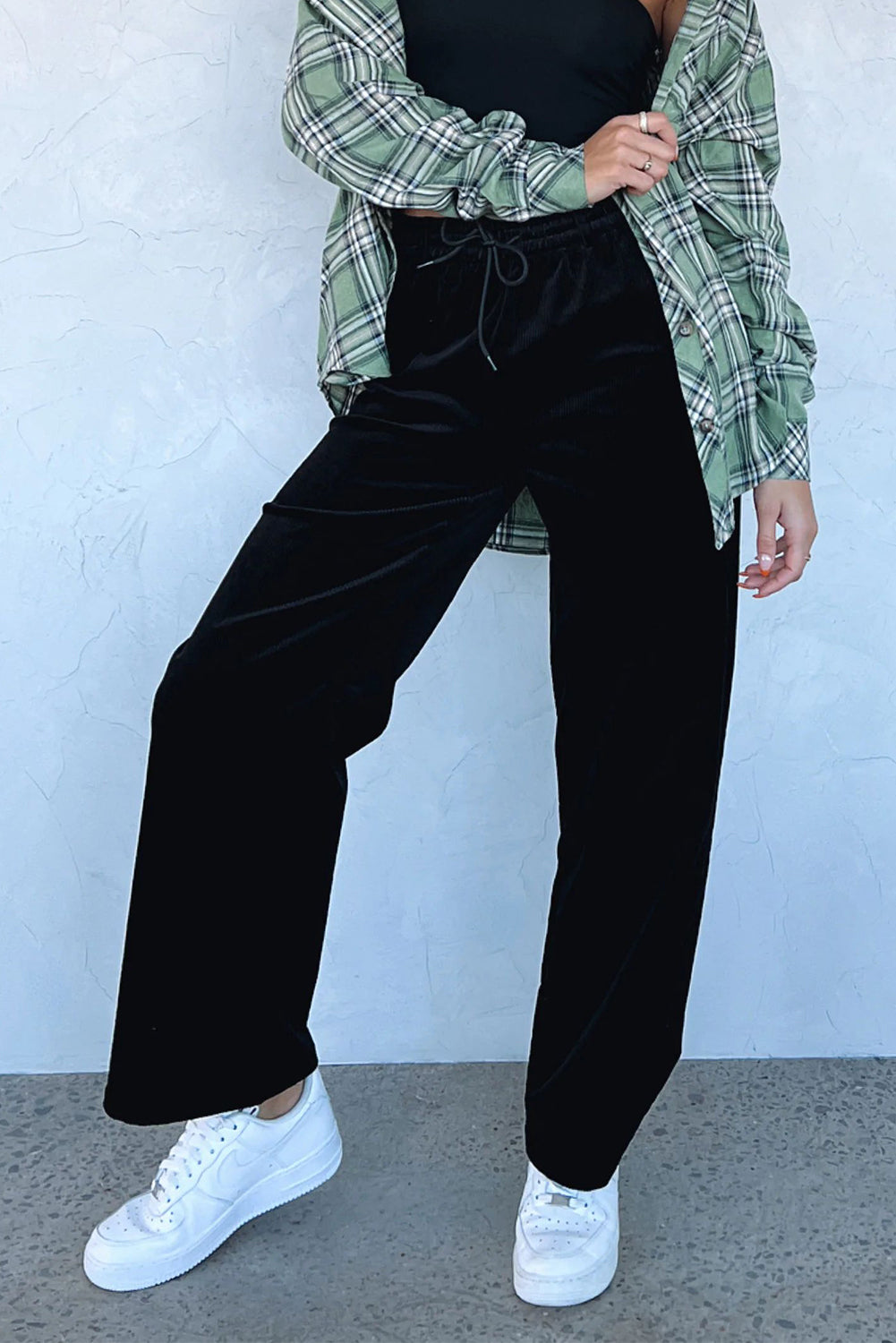 Drawstring Wide Leg Pants