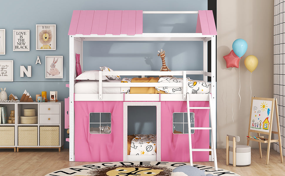 Twin Size Bunk House Bed