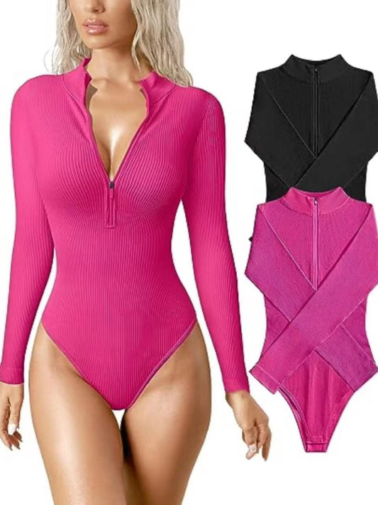 Long Sleeve Ribbed Bodysuit