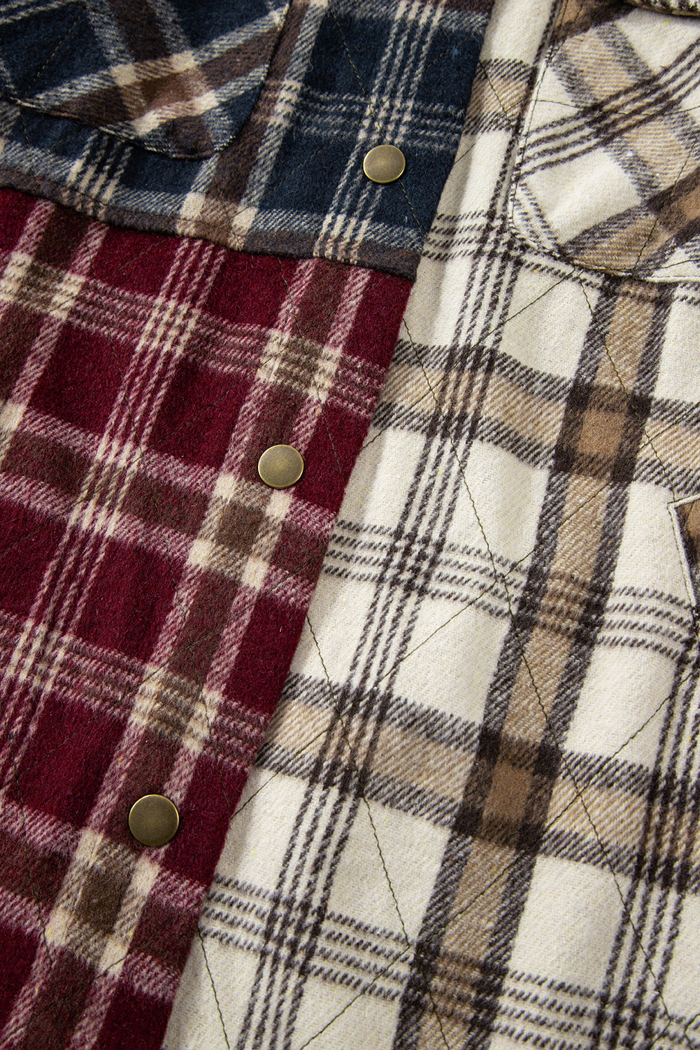 Plaid Patchwork Retro Shacket