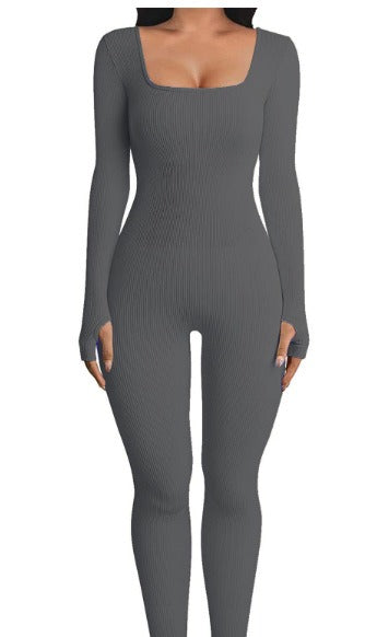 Ribbed Long Sleeved Jumpsuit