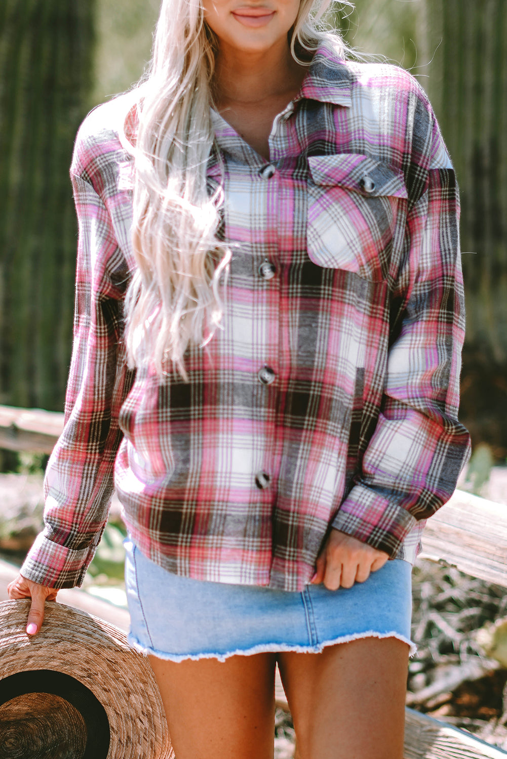 Plaid Button Up Shacket