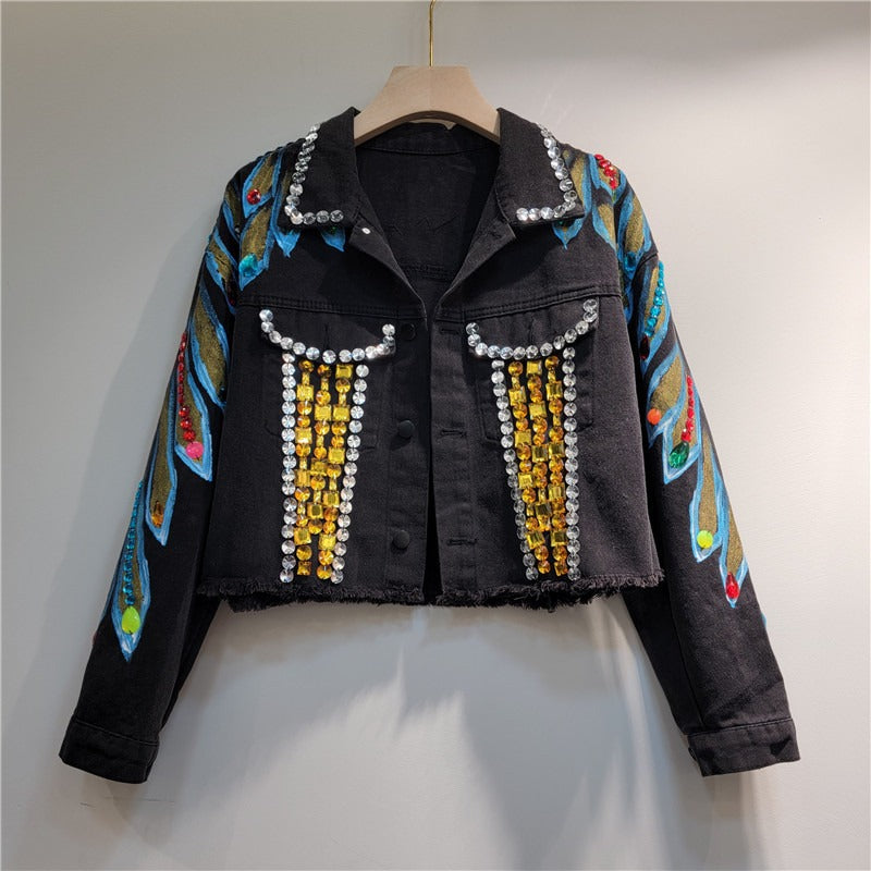 Handmade Beaded Heavy Denim Jacket