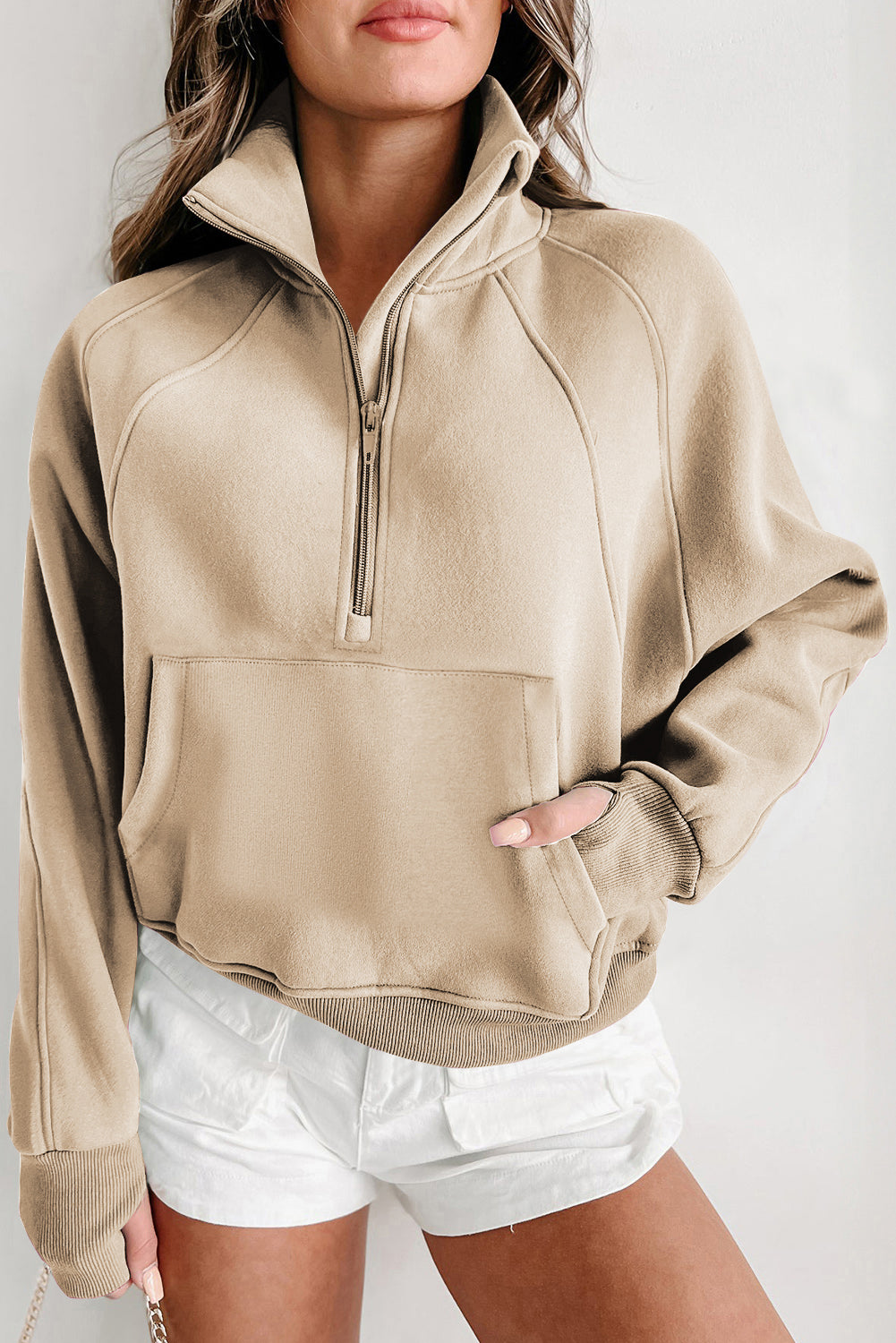 Fleece Lined Thumbhole Sweatshirt