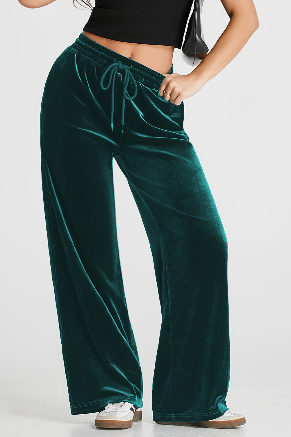 Drawstring Wide Leg Pants