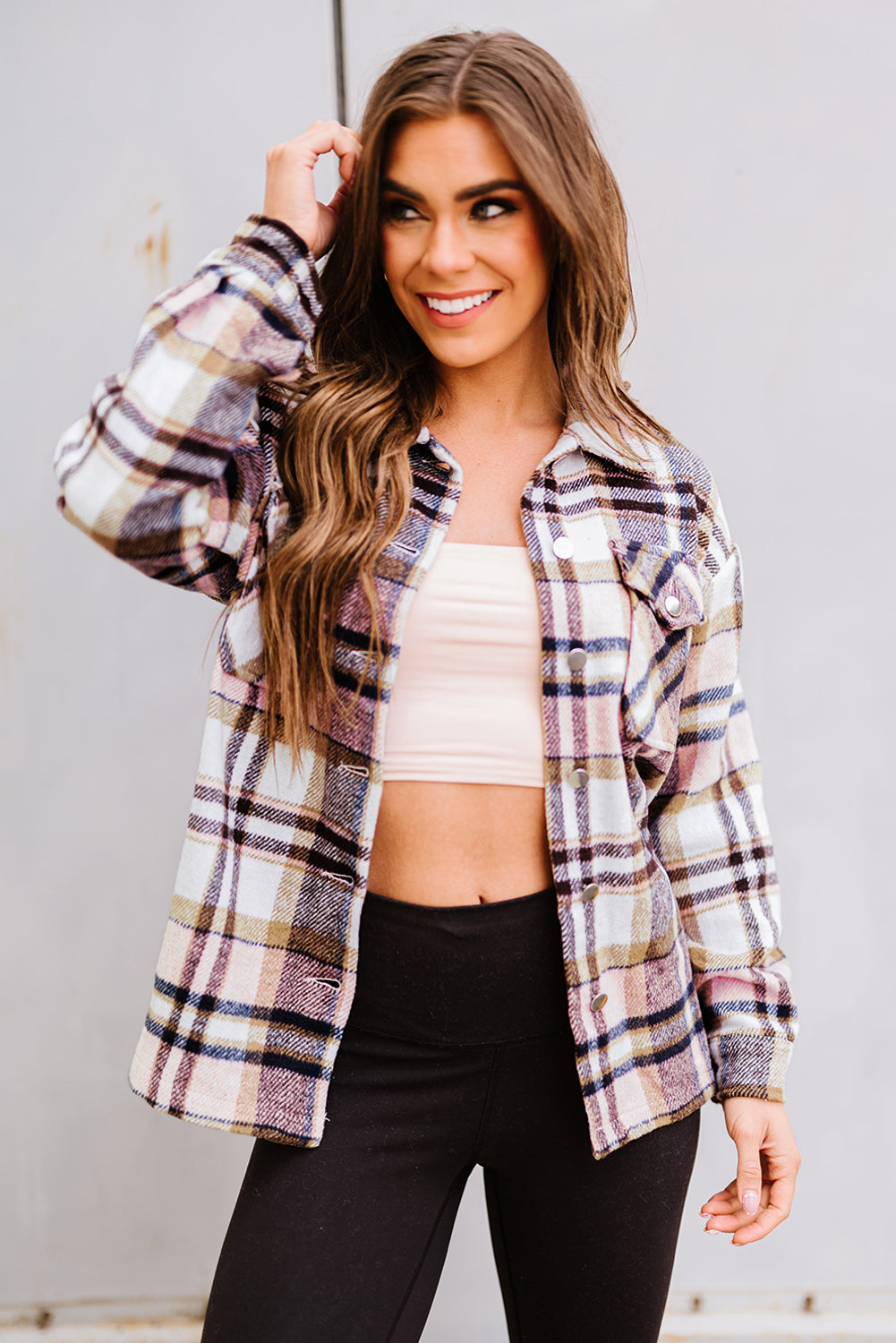 Geometric Plaid Shacket