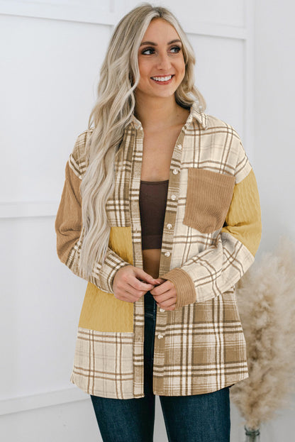 Plaid Color Block Shacket