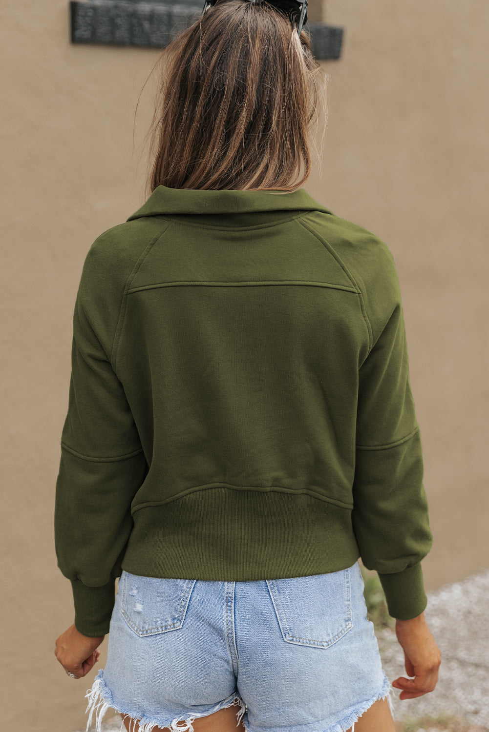 Fleece Lined Thumbhole Sweatshirt