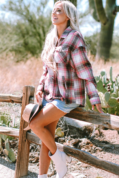 Plaid Button Up Shacket