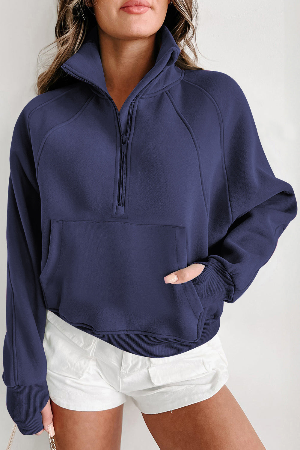 Fleece Lined Thumbhole Sweatshirt