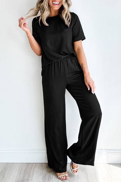 2pcs Wide Leg Pants Set