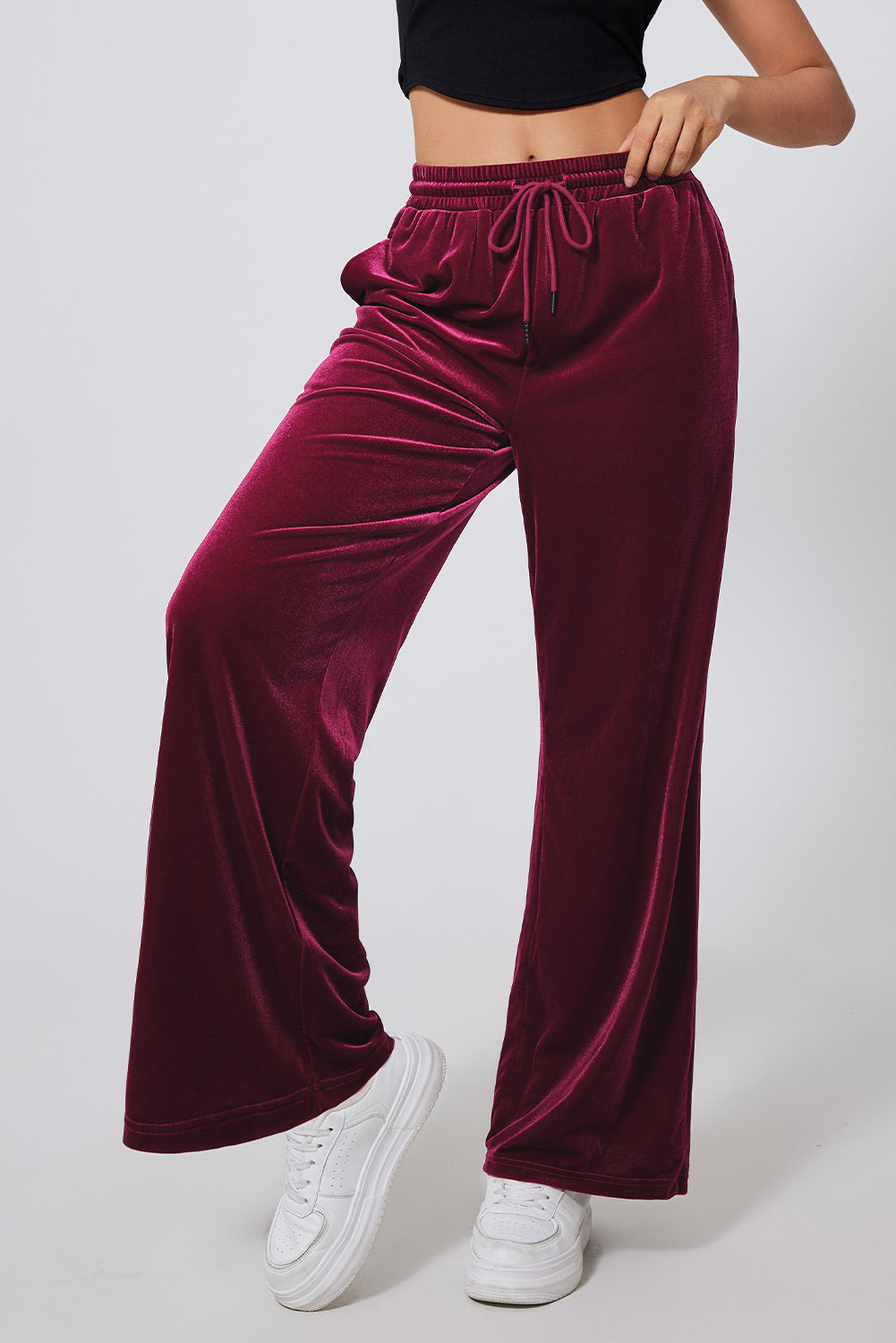 Drawstring Wide Leg Pants