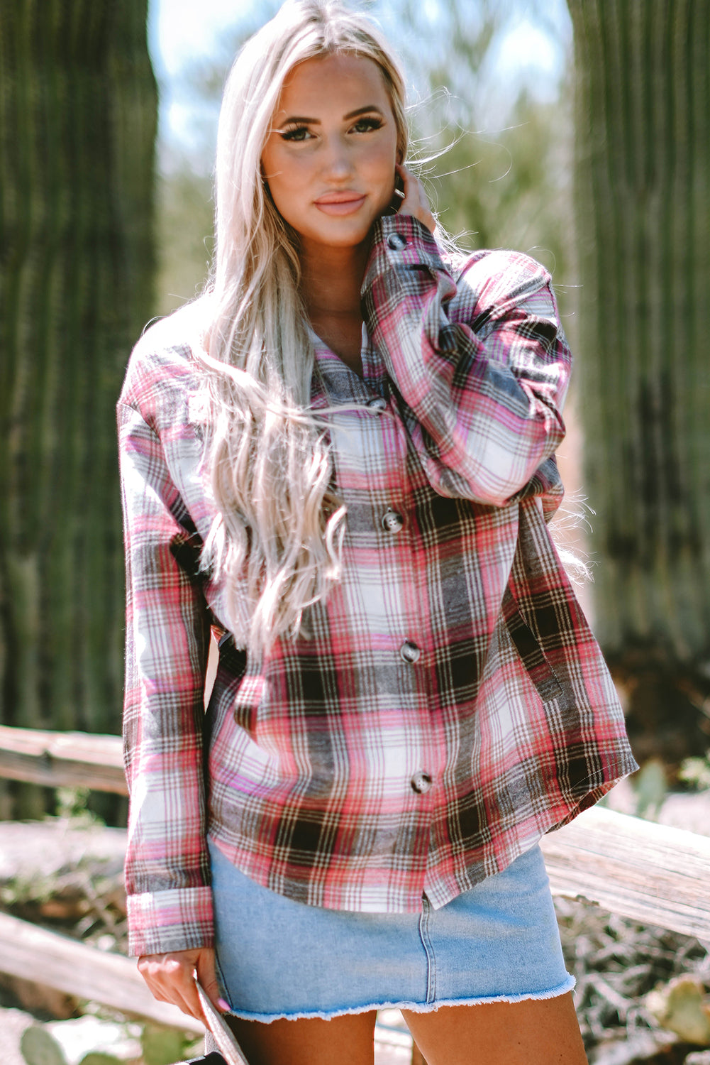 Plaid Button Up Shacket