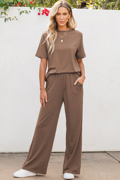 2pcs Wide Leg Pants Set