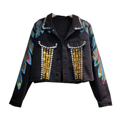 Handmade Beaded Heavy Denim Jacket