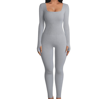 Ribbed Long Sleeved Jumpsuit